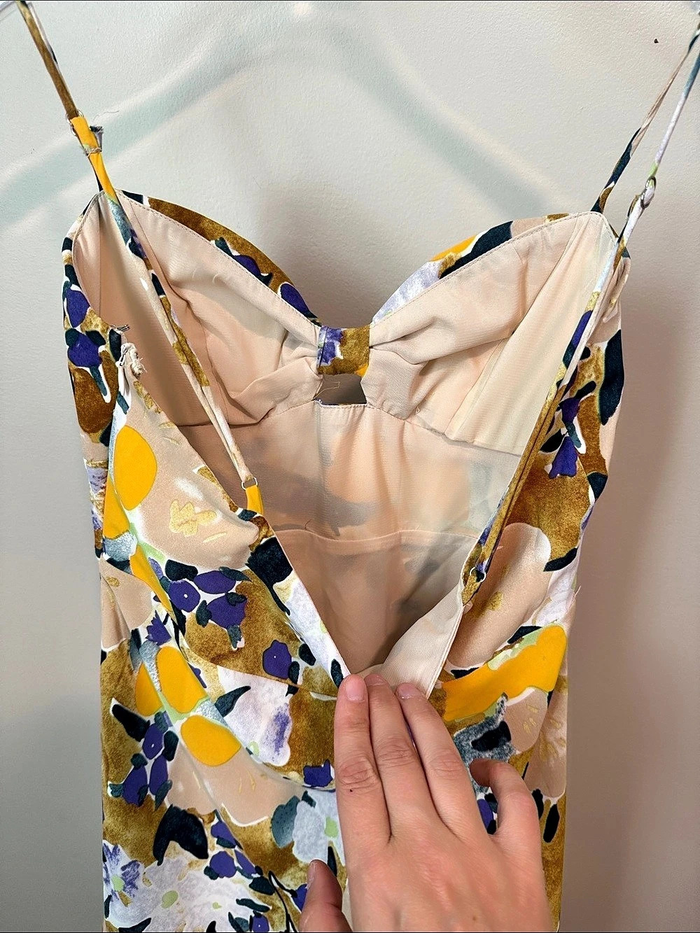 Hello Molly Floral Maxi Dress in Yellow & Blue Size Small - Picture 3 of 5
